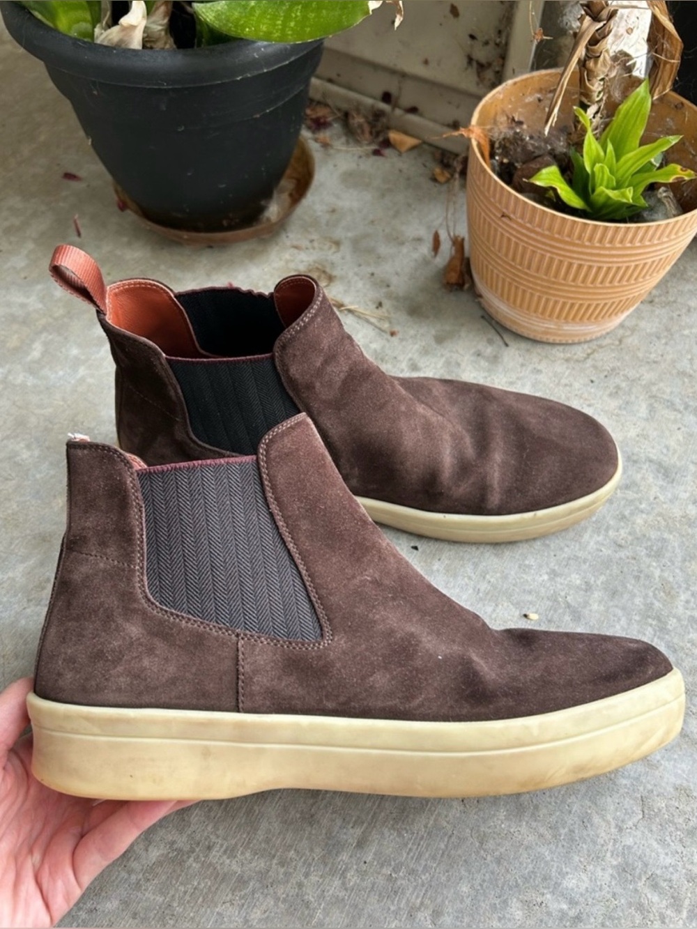 Loro Piana Ultimate Walk Suede Leather Chelsea Boots Brown